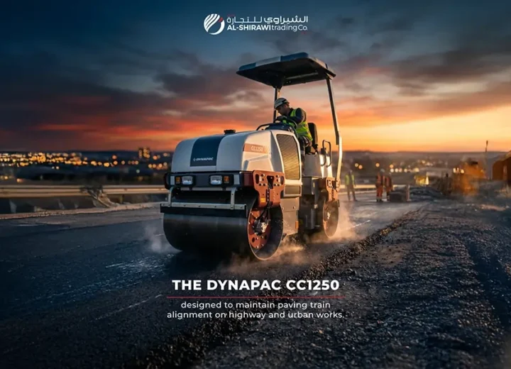 Dynapac compactor working on UAE road construction project