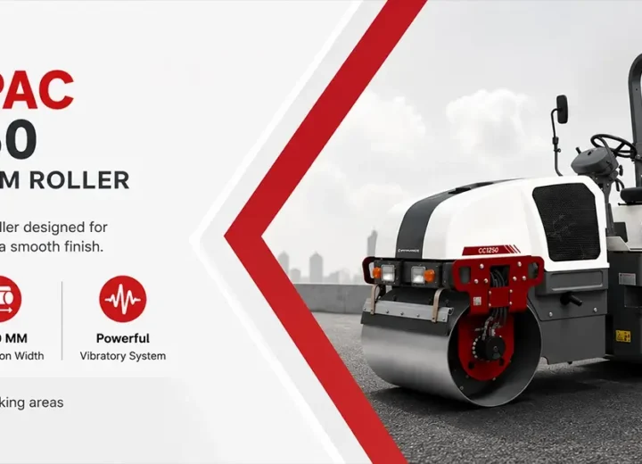 Dynapac CC1250 double drum roller compacting asphalt in UAE
