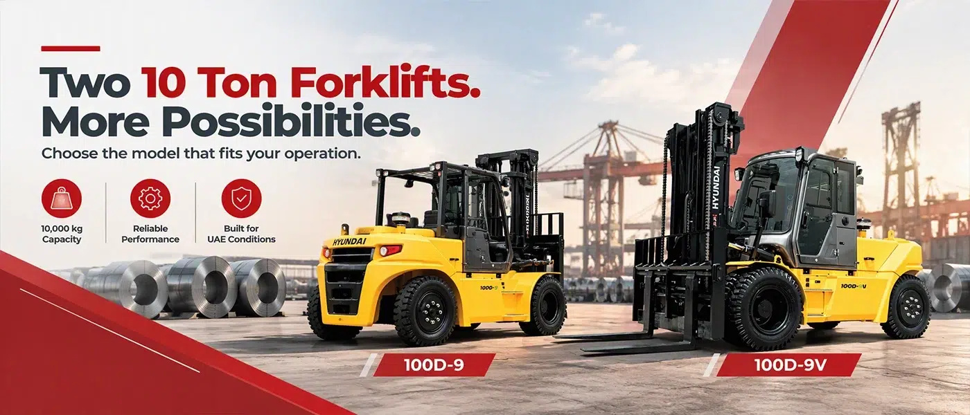 two 10 ton forklifts